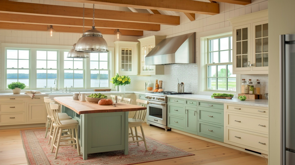 Modern kitchen renovation with custom cabinets and lighting